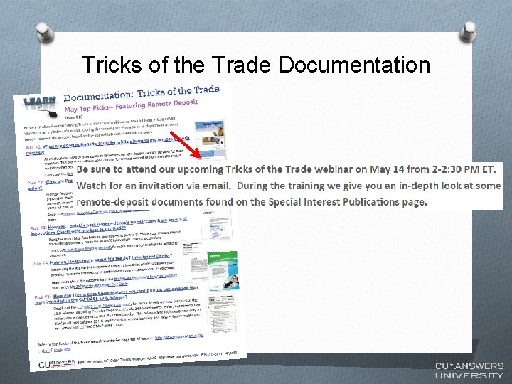 Tricks of the Trade Documentation 