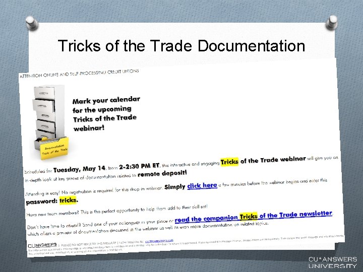 Tricks of the Trade Documentation 