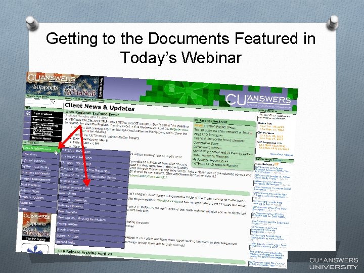 Getting to the Documents Featured in Today’s Webinar 