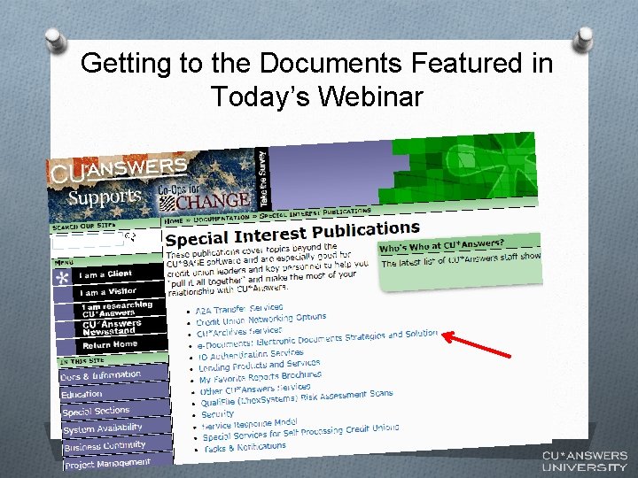 Getting to the Documents Featured in Today’s Webinar 