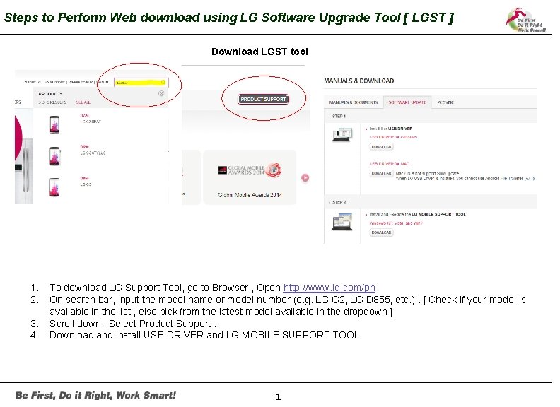 Lg Download Web download Procedure I Steps to Perform Web