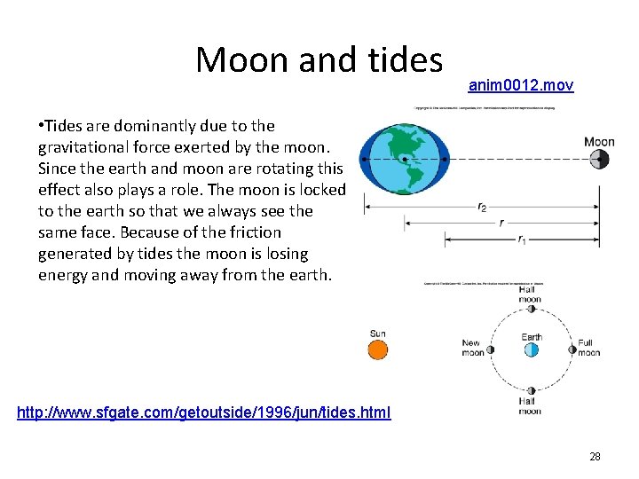 Moon and tides anim 0012. mov • Tides are dominantly due to the gravitational