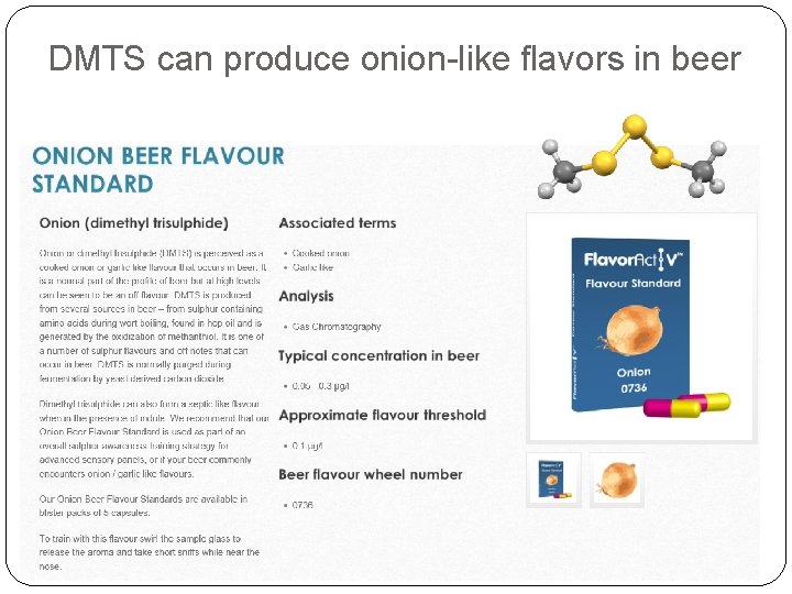 DMTS can produce onion-like flavors in beer 