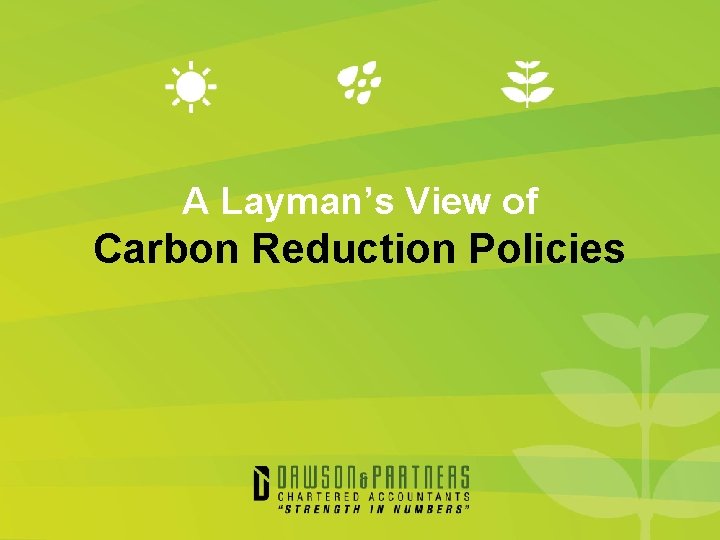 A Layman’s View of Carbon Reduction Policies 