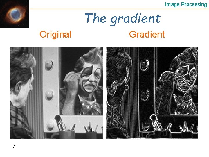 Image Processing The gradient Original 7 Gradient 