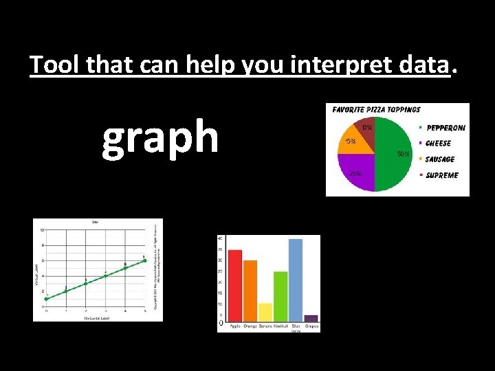 Tool that can help you interpret data. graph 