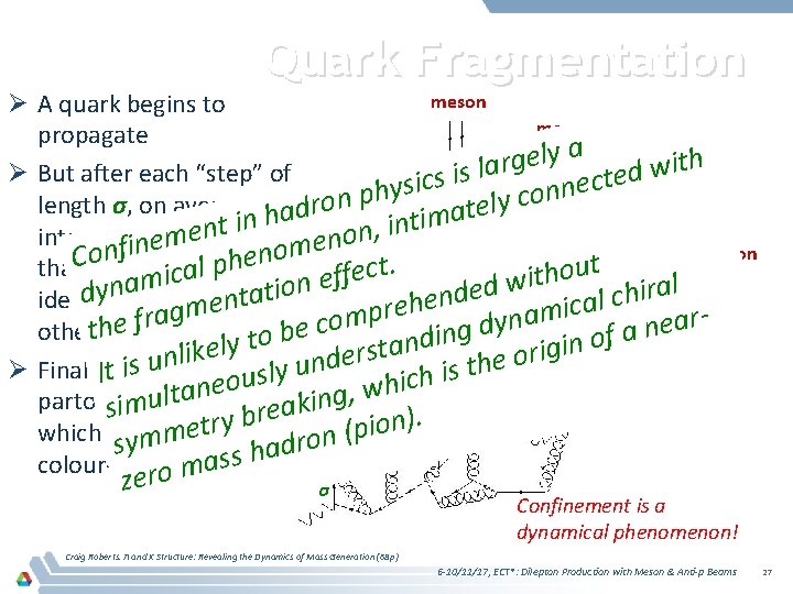 Quark Fragmentation meson Ø A quark begins to meson propagate meson a y l