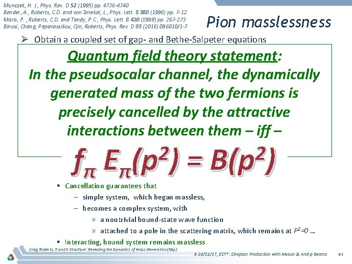 Munczek, H. J. , Phys. Rev. D 52 (1995) pp. 4736 -4740 Bender, A.