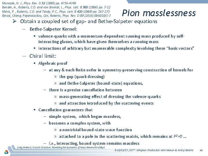 Munczek, H. J. , Phys. Rev. D 52 (1995) pp. 4736 -4740 Bender, A.