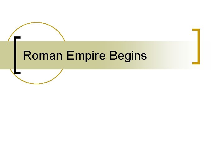 Roman Empire Begins 