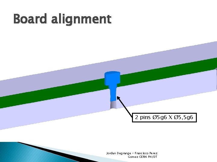 Board alignment 2 pins Ø 5 g 6 X Ø 5, 5 g 6