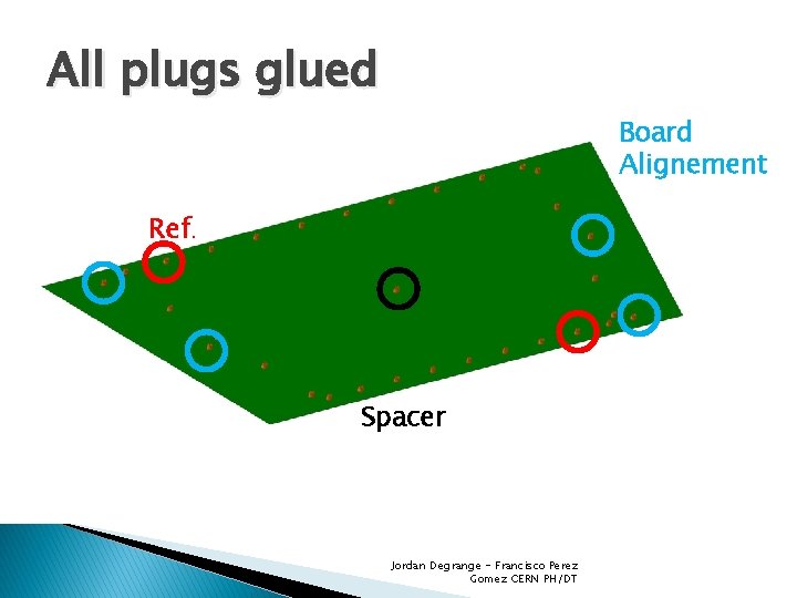 All plugs glued Board Alignement Ref. Spacer Jordan Degrange - Francisco Perez Gomez CERN