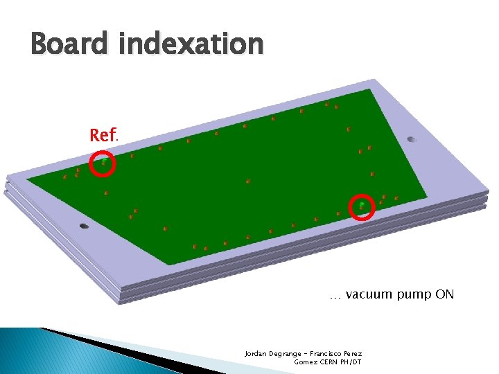 Board indexation Ref. … vacuum pump ON Jordan Degrange - Francisco Perez Gomez CERN