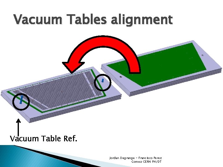 Vacuum Tables alignment Vacuum Table Ref. Jordan Degrange - Francisco Perez Gomez CERN PH/DT