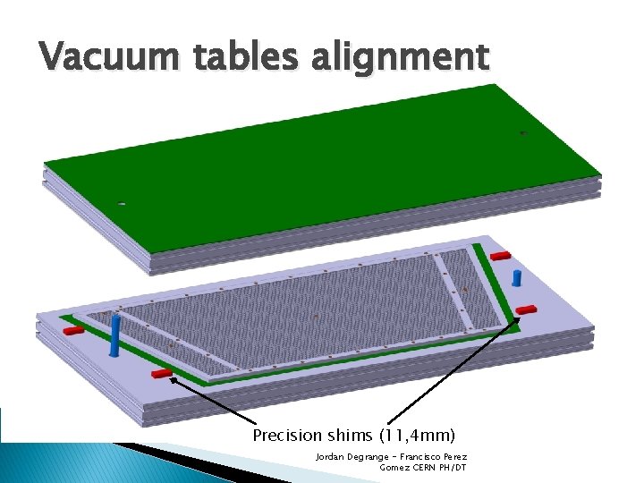 Vacuum tables alignment Precision shims (11, 4 mm) Jordan Degrange - Francisco Perez Gomez