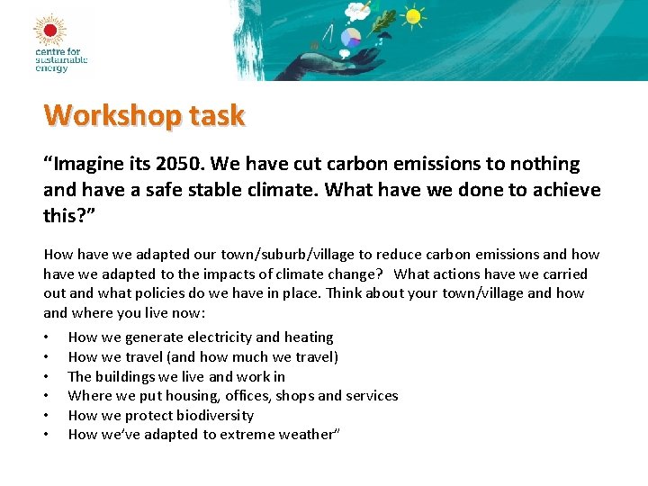 Planning for a zero carbon future Climate Change