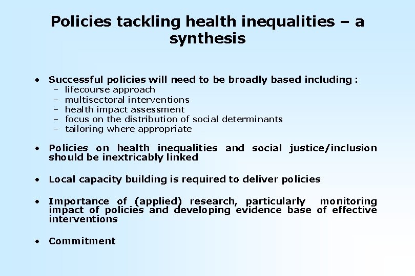 Health Impact Assessment Making the Difference Plenary 1