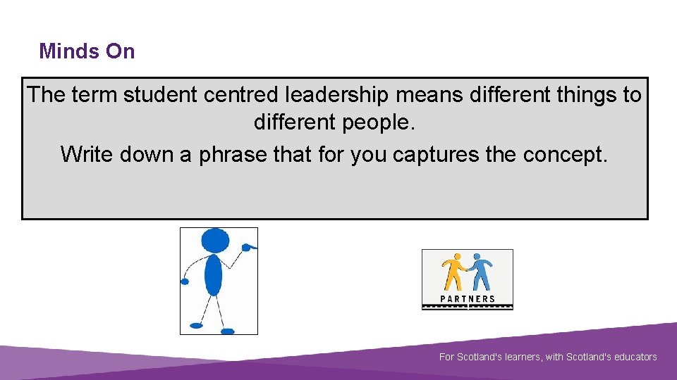 Minds On The term student centred leadership means different things to different people. Write