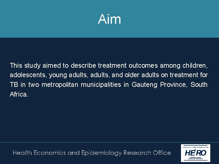 Aim This study aimed to describe treatment outcomes among children, adolescents, young adults, and