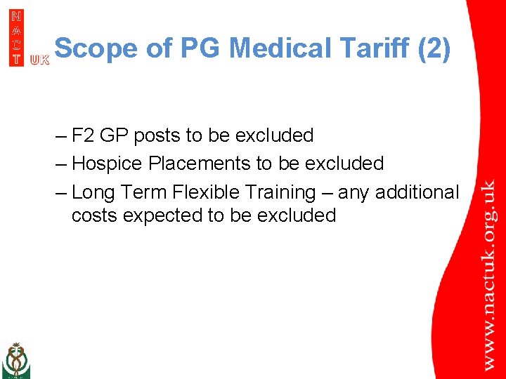 Scope of PG Medical Tariff (2) – F 2 GP posts to be excluded