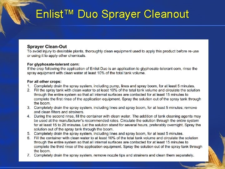 Enlist™ Duo Sprayer Cleanout 