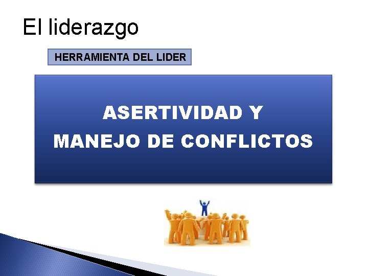 El liderazgo HERRAMIENTA DEL LIDER ASERTIVIDAD Y MANEJO DE CONFLICTOS 