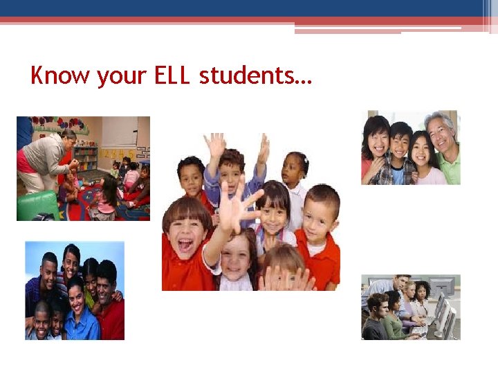 Know your ELL students… 