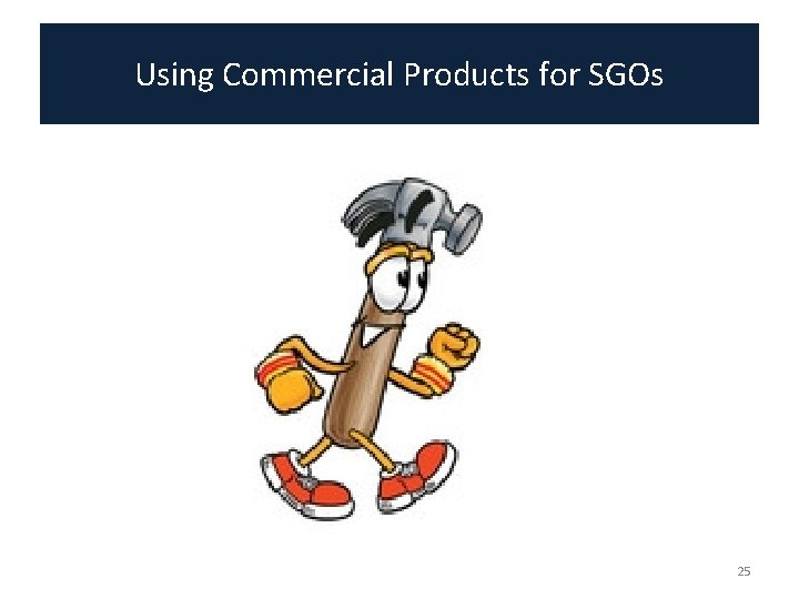 Using Commercial Products for SGOs 25 