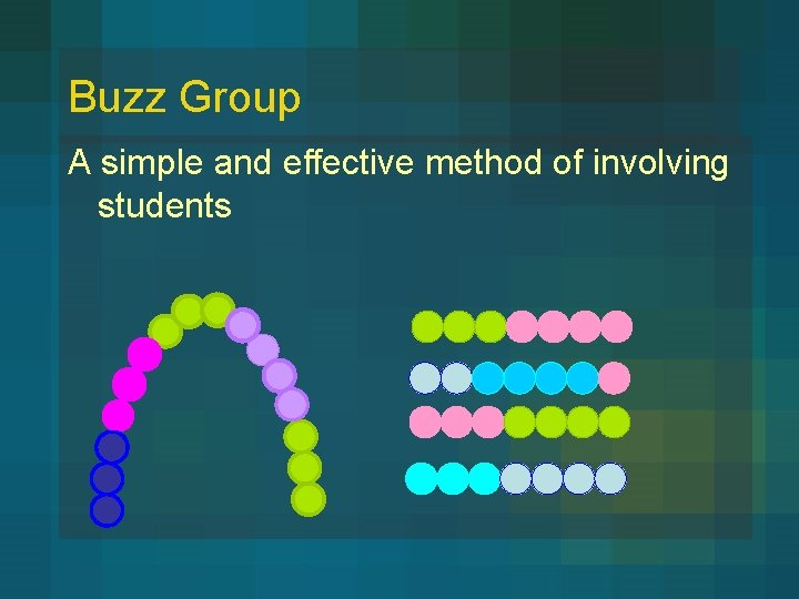 Buzz Group A simple and effective method of involving students 