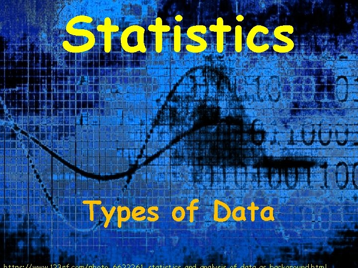 Statistics Types of Data Types of Data In