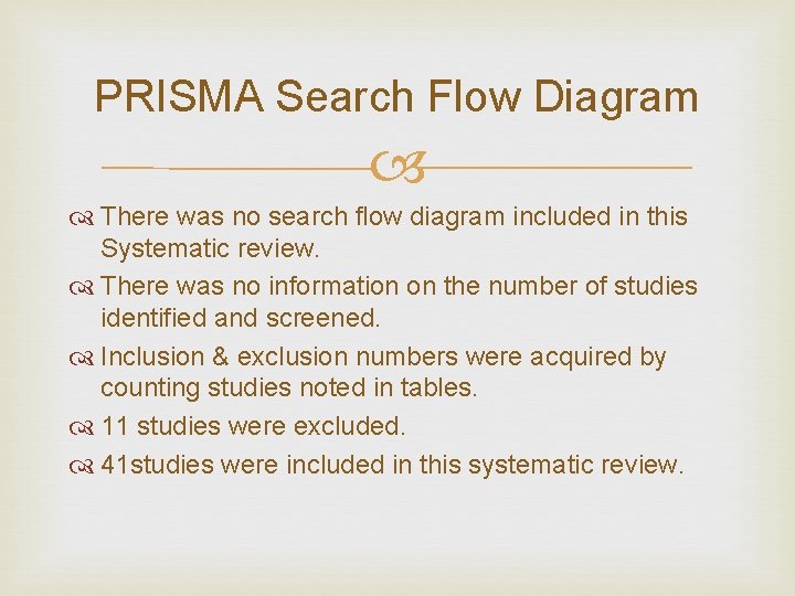 PRISMA Search Flow Diagram There was no search flow diagram included in this Systematic