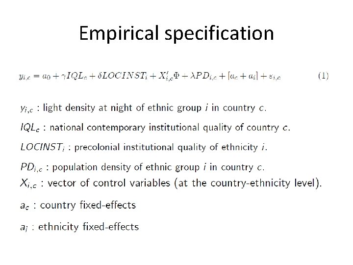 Empirical specification 