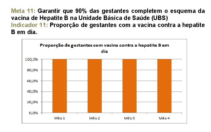 Meta 11: Garantir que 90% das gestantes completem o esquema da vacina de Hepatite