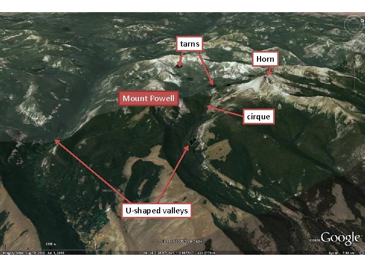 tarns Horn Mount Powell cirque U-shaped valleys 