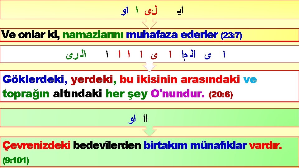  ﻝﻯ ﺍ ﺍﻭ ﺍﻳ Ve onlar ki, 23: 7 namazlarını muhafaza ederler (23: