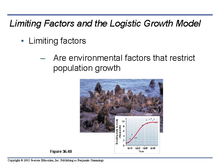 Limiting Factors and the Logistic Growth Model • Limiting factors Breeding male fur seals Limiting Factors and the Logistic Growth Model • Limiting factors Breeding male fur seals