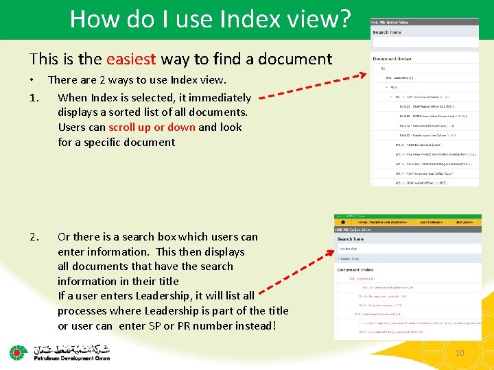 How do I use Index view? This is the easiest way to find a