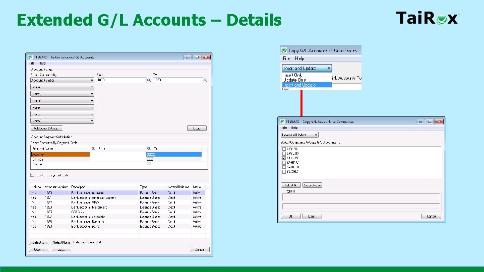 Extended G/L Accounts – Details 