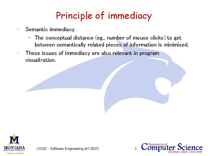 Principle of immediacy • • Semantic immediacy – The conceptual distance (eg. , number