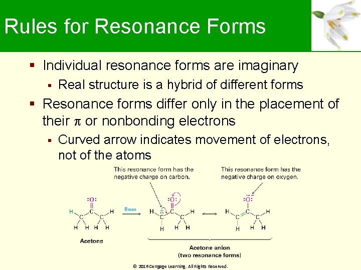Rules for Resonance Forms Individual resonance forms are imaginary Real structure is a hybrid