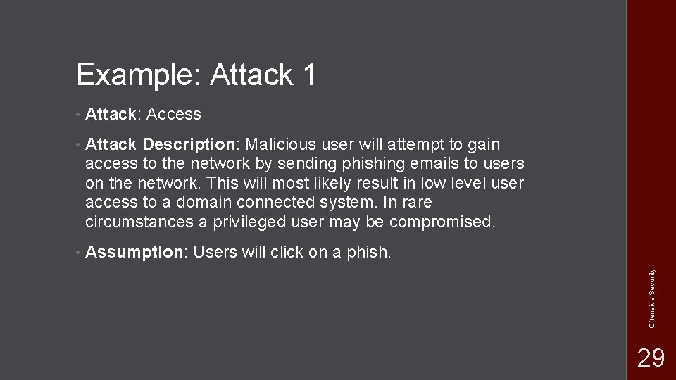  • Attack: Access • Attack Description: Malicious user will attempt to gain access