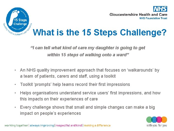 What is the 15 Steps Challenge? “I can tell what kind of care my