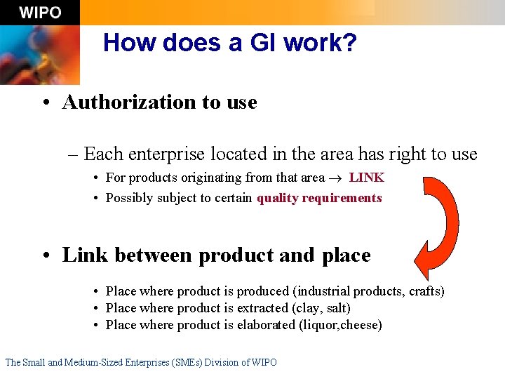 How does a GI work? • Authorization to use – Each enterprise located in