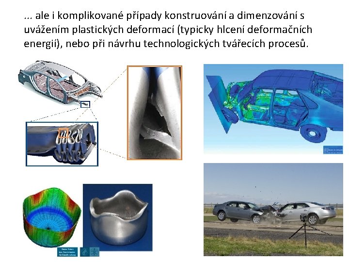 . . . ale i komplikované případy konstruování a dimenzování s uvážením plastických deformací