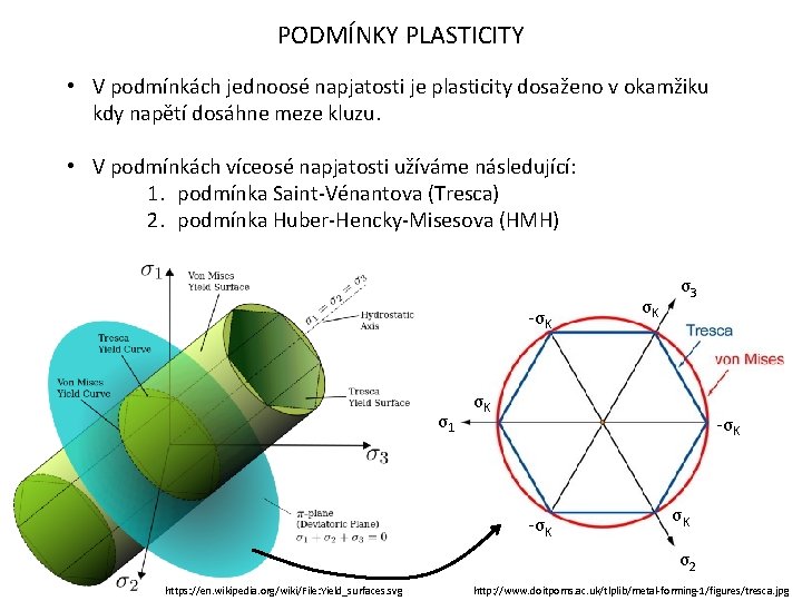 PODMÍNKY PLASTICITY • V podmínkách jednoosé napjatosti je plasticity dosaženo v okamžiku kdy napětí