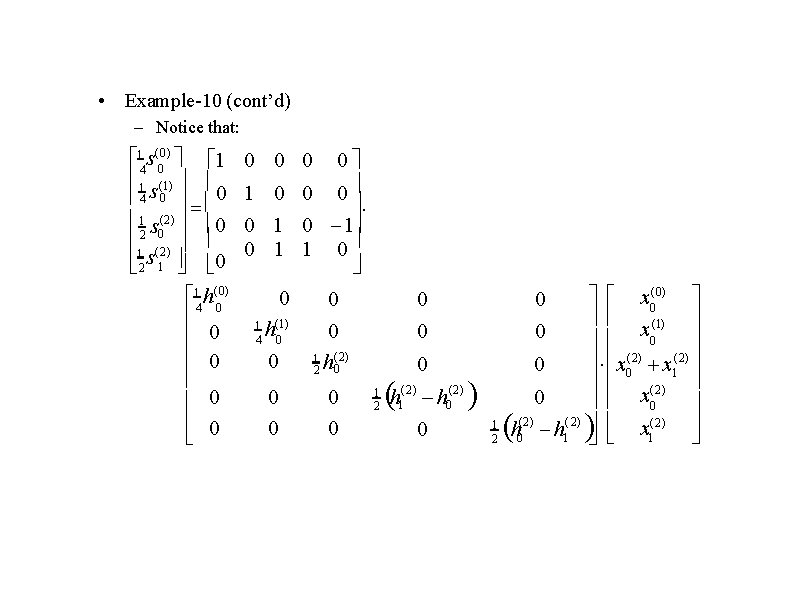  • Example-10 (cont’d) – Notice that: 14 s(0) 1 0 1 (1) 4