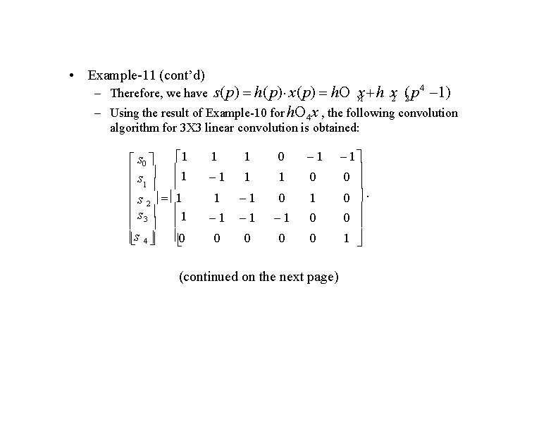  • Example-11 (cont’d) s( p) h( p) x( p) h nx h x