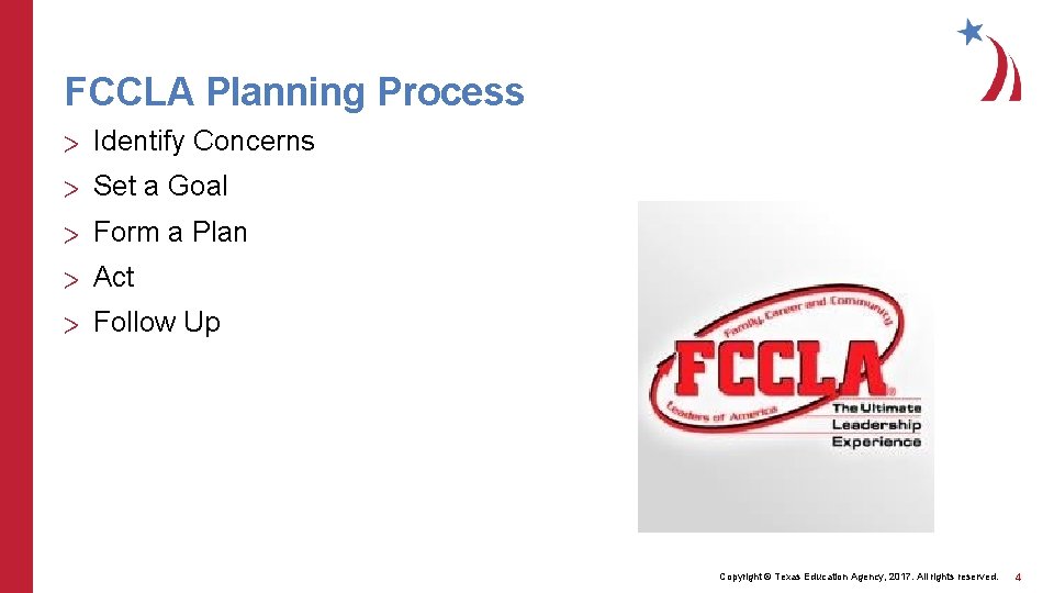 FCCLA Planning Process > Identify Concerns > Set a Goal > Form a Plan