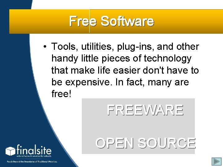 Free Software • Tools, utilities, plug-ins, and other handy little pieces of technology that