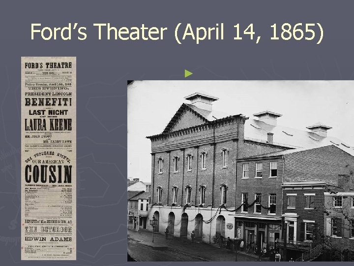 Ford’s Theater (April 14, 1865) ► 